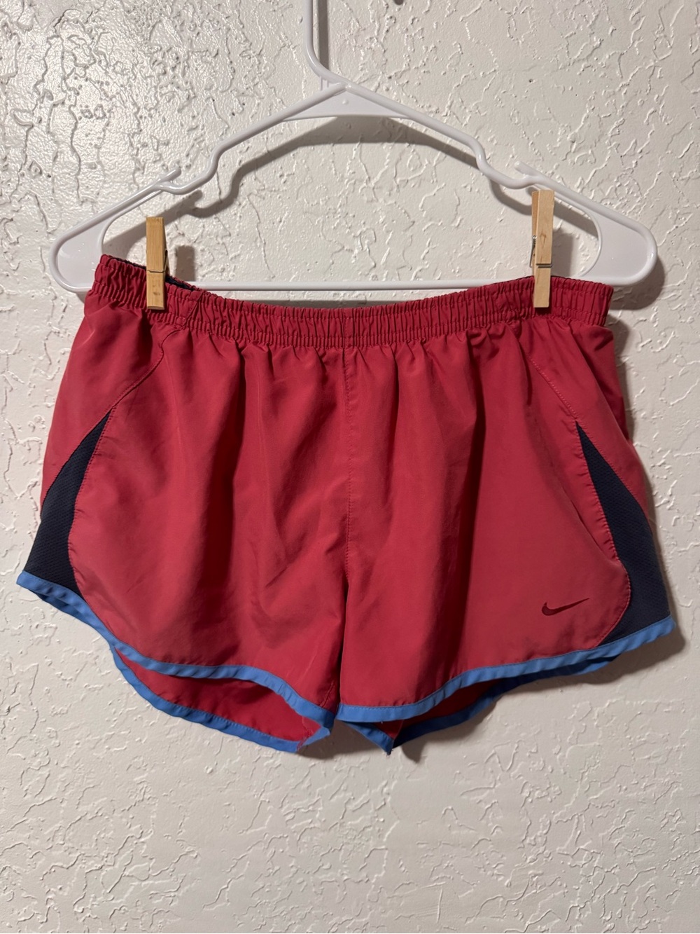 Nike Dri-Fit Running Shorts Womens Sport Athletic Coral Pink & Blue